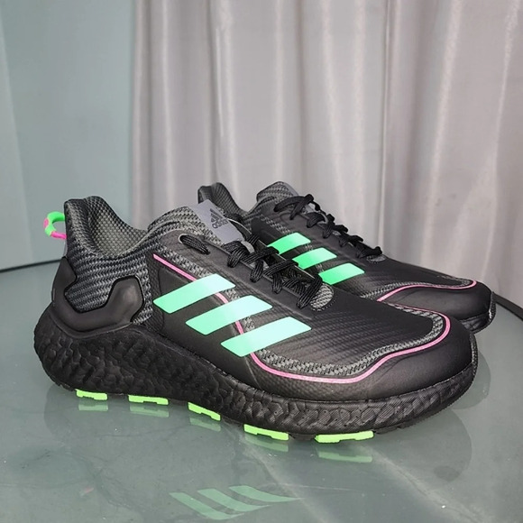 Adidas Climawarm LTD Unisex Running Neon Black Sz 9 - Picture 1 of 10
